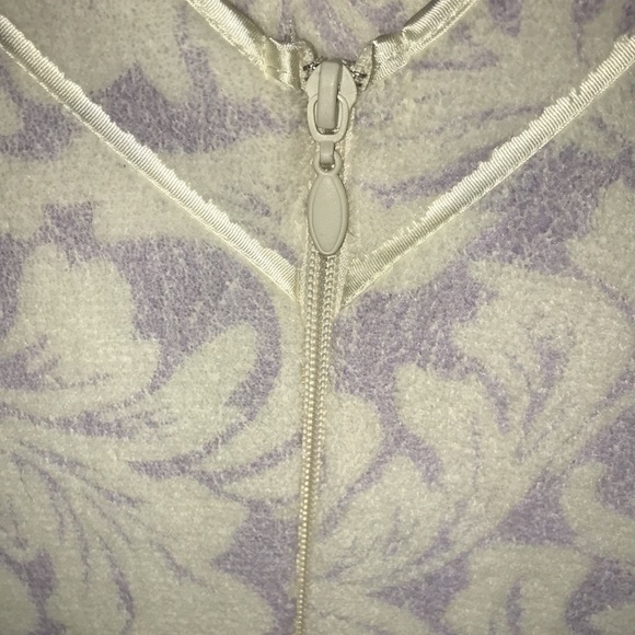 NWT Jaclyn Intimates long fleece satin trim full zip pastel sleepwear ro… - Picture 5 of 8